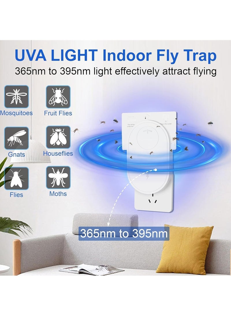 Adando Indoor Plug in Mosquito Killer: Indoor Mosquito Trap, Flying Insect Trap for Flies, Fruit Flies, Moths, Sticky Traps, UV Attractant Catche with Night Light (2+12) - Image 5