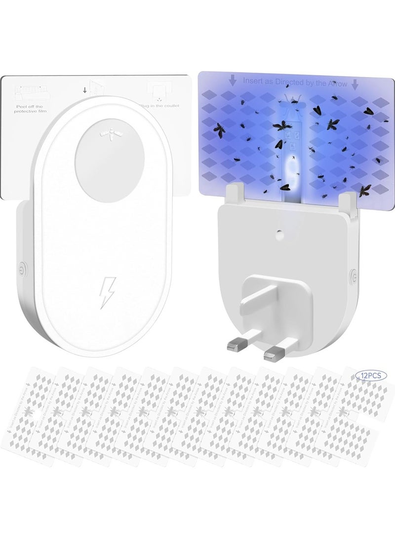 Adando Indoor Plug in Mosquito Killer: Indoor Mosquito Trap, Flying Insect Trap for Flies, Fruit Flies, Moths, Sticky Traps, UV Attractant Catche with Night Light (2+12) - Image 1
