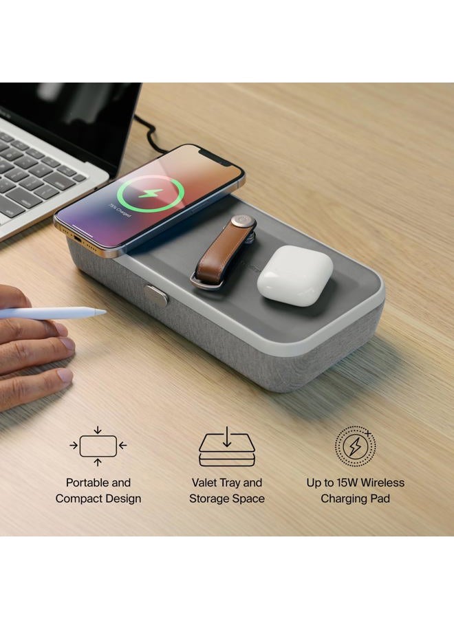 Orbitkey Nest V2 | Portable and Customizable Desk Organizer Case with Buit-in Wireless Charger | Polycarbonate Shell with Nylon Poly Melange Fabric and Zinc Alloy (Black) - Image 3