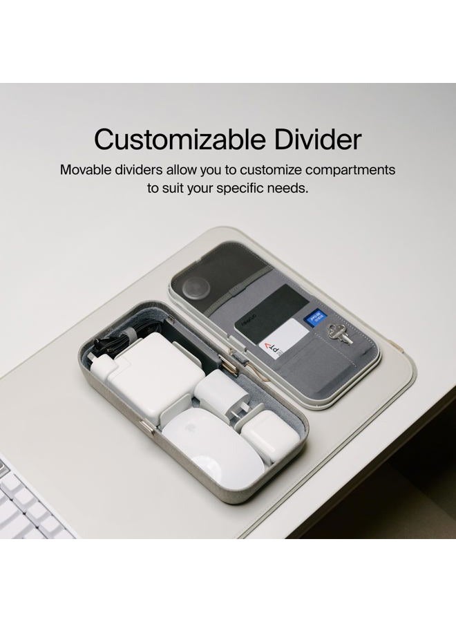 Orbitkey Nest V2 | Portable and Customizable Desk Organizer Case with Buit-in Wireless Charger | Polycarbonate Shell with Nylon Poly Melange Fabric and Zinc Alloy (Black) - Image 4