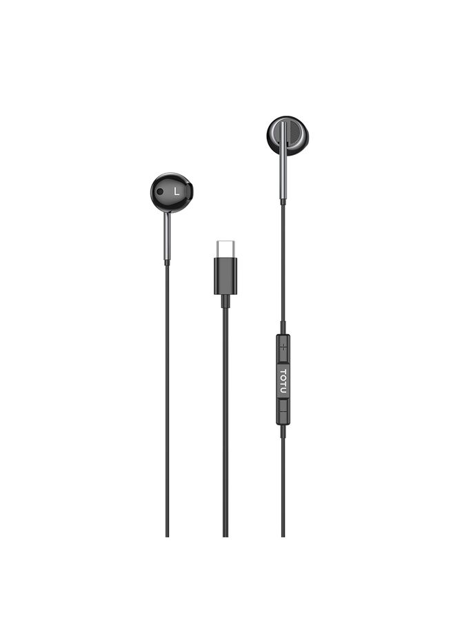 TOTU EP-3 In-Ear Wired Earphone Cable Length:1.2m, Plug Type:USB-C / Type-C(Black) - Image 1