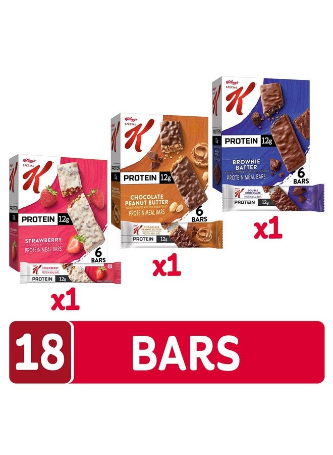 SPECIAL K Special K Bar Protein Meal Bars, Meal Replacement, Bulk Protein Snacks, Variety Pack (3 Boxes, 18 Bars) - Image 1