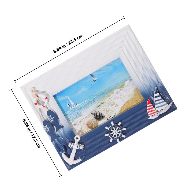 Nautical Style Picture Frame Rustic Photo Frame Desktop Display Picture Frame - Image 2