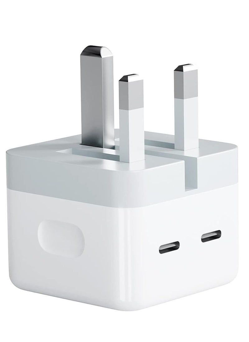Generic - USB C Plug, 35W Dual USB C Fast Charger Plug Power Adapter for iPhone 15/14/14 Plus/Pro/ 14 Pro Max/ 13/12/ 11/ X/Samsung/Pad/Speaker/AirPods - Image 1