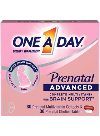 One A Day Womens Prenatal Advanced Complete Multivitamin with Brain Support* with Choline, Folic Acid, Omega-3 DHA & Iron for Pre, During and Post Pregnancy, 30+30 Count (60 Count Total Set) - pzsku/Z67CA710FA15014F24F9DZ/45/_/1689274737/db9ca8c5-1622-4198-847f-61d8a2fe82c6