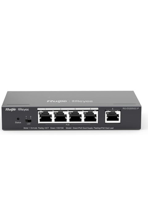 RG-ES205GC-P 5-Port Gigabit Smart Cloud Mananged PoE Switch