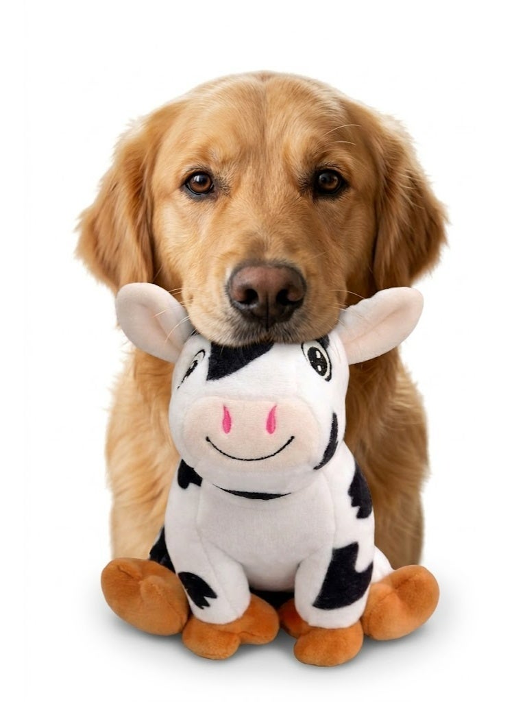 Cow Toy for Pets, Soft Animal, Black and White. - Image 2