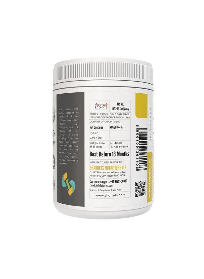 Sharrets Bch+ 200G X 2, Unflavored : Bovine Collagen Powder Supplements With Hyaluronic Acid, Vitamin C & D, For Health And Wellness. - Image 4