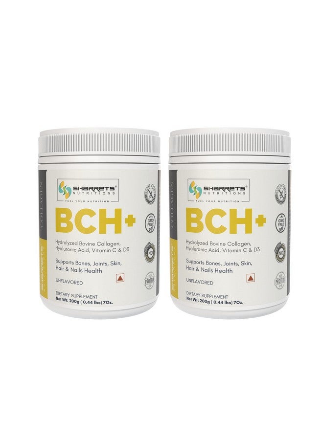 Sharrets Bch+ 200G X 2, Unflavored : Bovine Collagen Powder Supplements With Hyaluronic Acid, Vitamin C & D, For Health And Wellness. - Image 1