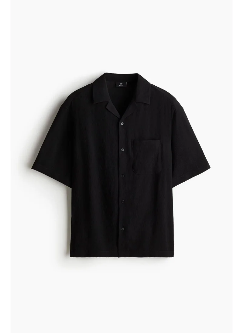 H&M Regular Fit Crinkled resort shirt