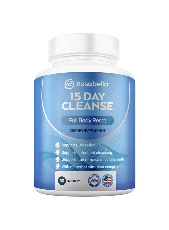 Rosabella Rosabella 15 Day Cleanse - Full Body Detox & Colon Cleanse for Men & Women - Gut Cleanse Detox Pills for Digestive Health & Bloating Relief - Doctor-Formulated, Non-GMO, 30 Vegan Capsules  - Image 1