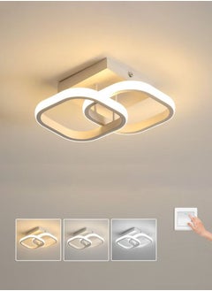 XiuWoo Acrylic LED Ceiling Lamp Double Square/22W/3 Colors for Bedroom Living Room Hallway Kitchen  - Image 1
