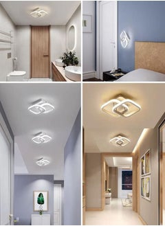 XiuWoo Acrylic LED Ceiling Lamp Double Square/22W/3 Colors for Bedroom Living Room Hallway Kitchen  - Image 3