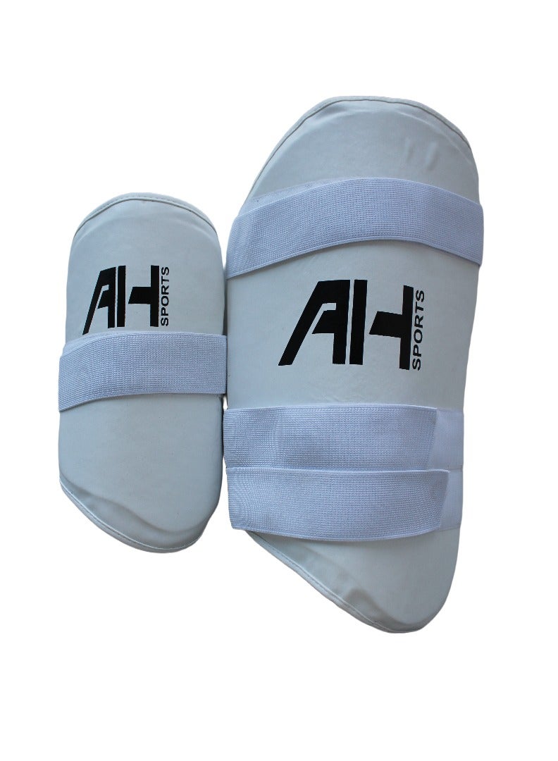 AH Men’s White Professional Cricket Thigh Guard Right Hand Batsman – Large Size Cricket Protection Gear Dual - Image 1
