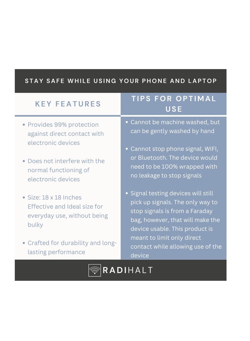 Faraday Blanket for Cell Phone and Laptop, Protection Against Direct Contact From Cell Signal, WIFI, Bluetooth, RF, EMF Blocker for Cell Phone, Radiation Blocker for Cell Phone and Laptop - Image 5