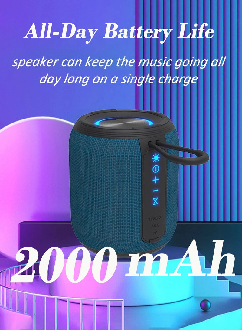 باور_لايف مكبر صوت لاسلكي بتقنية البلوتوث، مقاوم للماء والغبار IP67، مكبر صوت محمول مزود بأضواء، صوت ستيريو عالي 6 وات، بطارية 2000 مللي أمبير/ساعة، وقت تشغيل طوال اليوم للمنزل/الحفلات/الأنشطة الخارجية/الشاطئ - Image 3