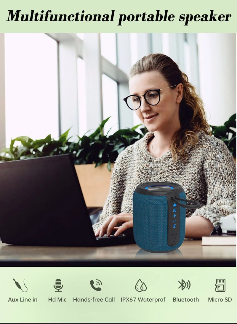 باور_لايف مكبر صوت لاسلكي بتقنية البلوتوث، مقاوم للماء والغبار IP67، مكبر صوت محمول مزود بأضواء، صوت ستيريو عالي 6 وات، بطارية 2000 مللي أمبير/ساعة، وقت تشغيل طوال اليوم للمنزل/الحفلات/الأنشطة الخارجية/الشاطئ - Image 4