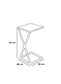 Al Home Side Table 40x40x60 cm - Silver , by Alhome  - Image 2