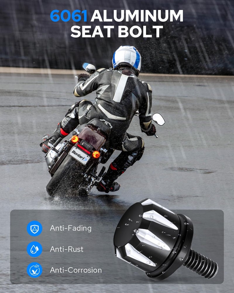 Benlari Black Seat Bolts Fender Mount Screw Compatible for Harley Davidson Touring Sportster Touring Road King Electra Street Glide 1996-2025 - Image 3