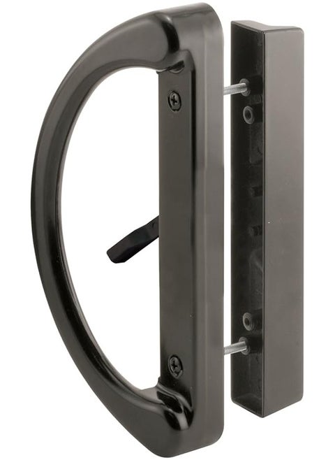 promass C 1224 Sliding Patio Door Handle Set - Replace Old Or Damaged Handles Quickly And Easily – Black Diecast, Mortise Style, Non-Keyed (Fits 3-15/16” Hole Spacing)