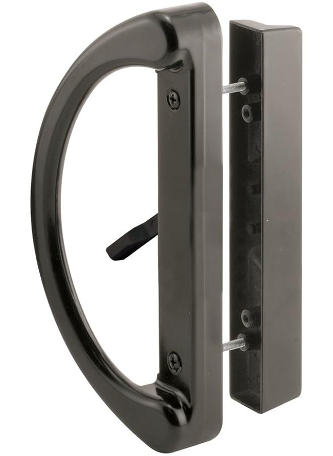PROMASS - promass C 1224 Sliding Patio Door Handle Set - Replace Old Or Damaged Handles Quickly And Easily – Black Diecast, Mortise Style, Non-Keyed (Fits 3-15/16” Hole Spacing) - Image 1