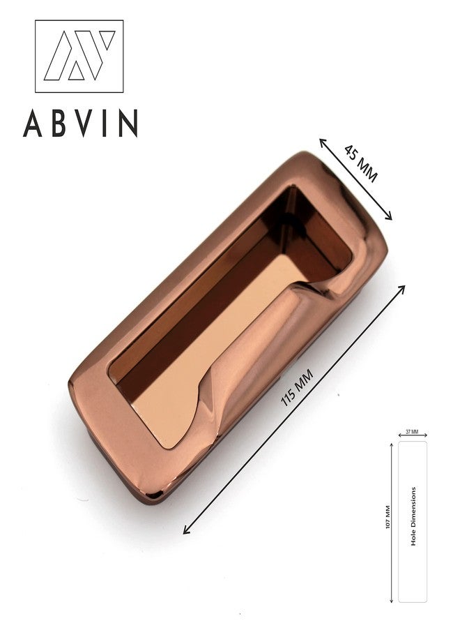ABVIN مقبض باب منزلق مخفي من النحاس من ABVIN ومقابض أدراج، مقبض باب ومقبض سحب باب مخفي، مقابض لخزائن الملابس المنزلقة (قطعة واحدة) (4.5 بوصة) - Image 2