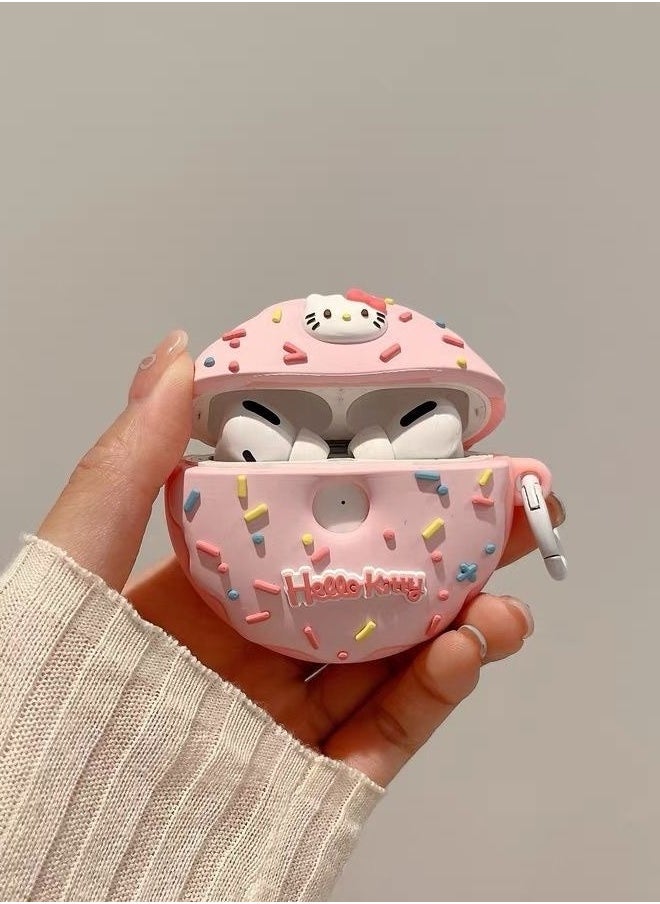 For Bluetooth Headset Airpods 3 Generation Protective Case - Hello Kitty Donut Protective Case - Silicone Drop Resistant Waterproof Case