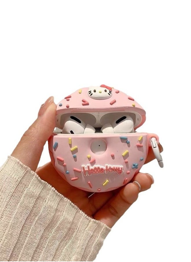 For Bluetooth Headset Airpods 3 Generation Protective Case - Hello Kitty Donut Protective Case - Silicone Drop Resistant Waterproof Case