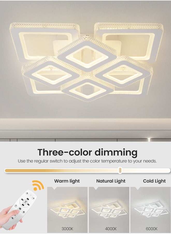 3-Color Square LED Ceiling Light Fixture, Modern LED  White Ceiling Flush Mount Lamp with Remote Control for Bedroom, Living Room, Dining Room, Kitchen, and Library, 100W, 3000K-6000K - pzsku/Z67CABCBC26C7C0A8F0F7Z/45/_/1738600852/7490706b-7a5a-40f9-8c7f-9b326e87bf75