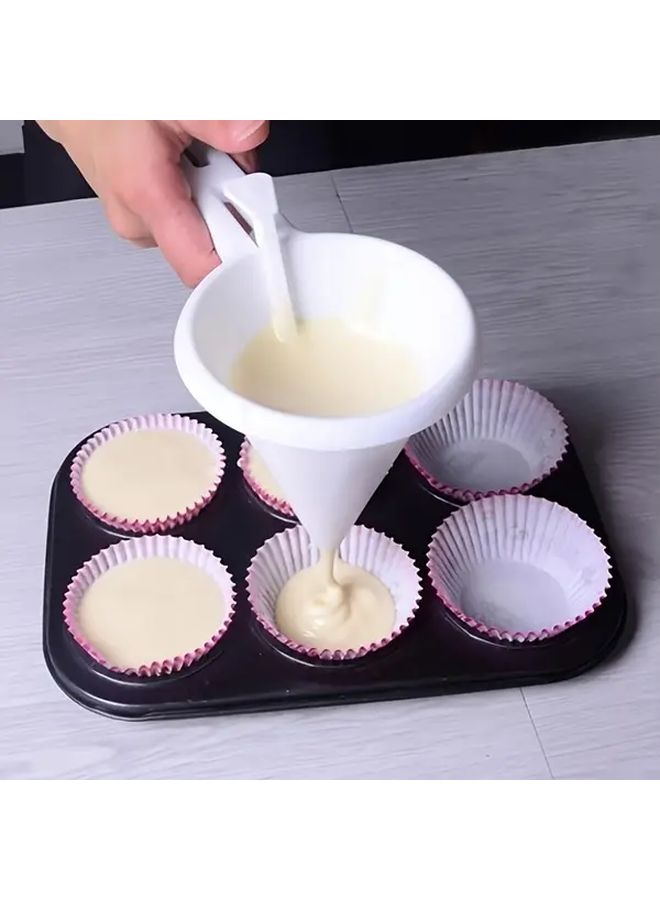 Adjustable Handheld Batter Dispenser With Stand 1pc Heavy Duty PP Plastic Multifunctional Pancake And Cupcake Pourer With Ergonomic Handle And Spout Precise Control For Even Batter Distribution Ideal For Restaurants Bakeries Home Kitchens Food Safe Baking Tool For Muffins Cakes Crepes Waffles Easy Clean Durable Design Chocolate Dispenser And Cake Decorating Tool For Consistent Batter Flow - Image 1