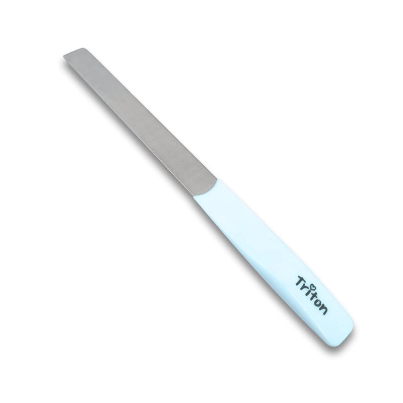 TRITON Professional Nickel Coated Nail Shaper Nail Filer Tool for Manicure n Pedicure Finger n Toe Nail Shaper for ShapingSmoothing n Nail ArtLight Blue - Image 1