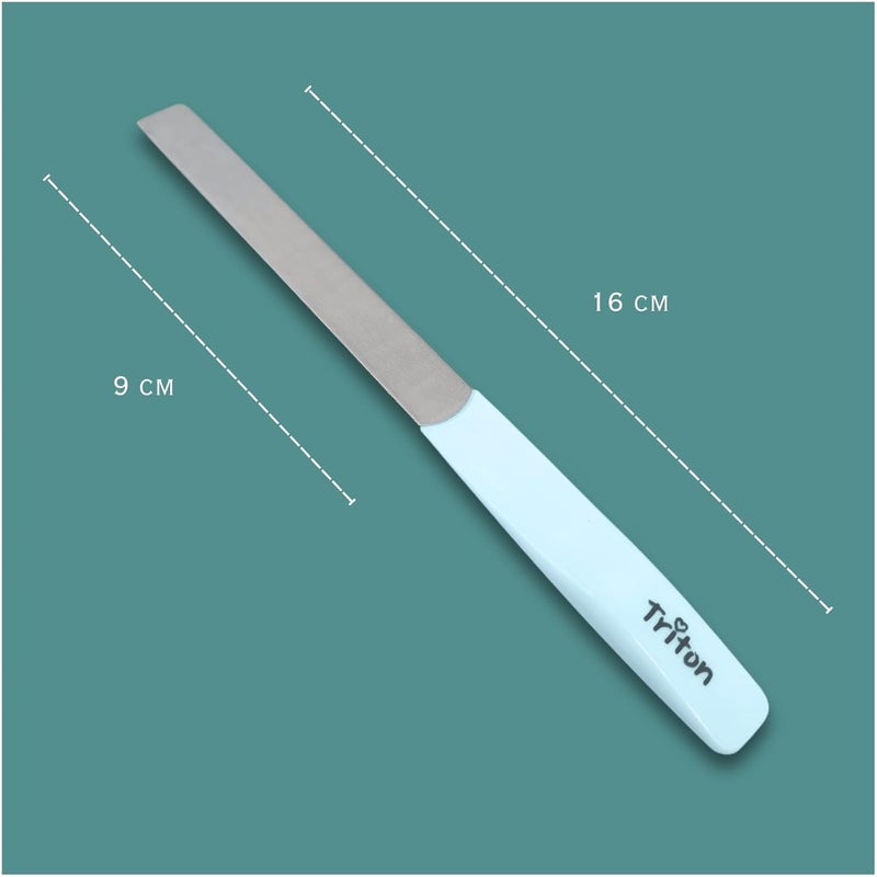 TRITON Professional Nickel Coated Nail Shaper Nail Filer Tool for Manicure n Pedicure Finger n Toe Nail Shaper for ShapingSmoothing n Nail ArtLight Blue - Image 2