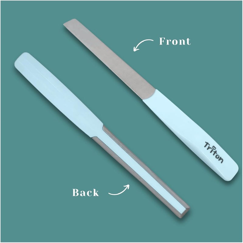 TRITON Professional Nickel Coated Nail Shaper Nail Filer Tool for Manicure n Pedicure Finger n Toe Nail Shaper for ShapingSmoothing n Nail ArtLight Blue - Image 4