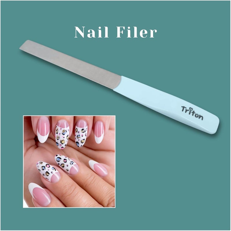 TRITON Professional Nickel Coated Nail Shaper Nail Filer Tool for Manicure n Pedicure Finger n Toe Nail Shaper for ShapingSmoothing n Nail ArtLight Blue - Image 5