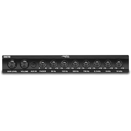 Skar Audio SKA7EQ 7 Band 1/2 DIN Pre-Amp Car Audio Graphic Equalizer with Aux Input and High Voltage RCA Outputs - Image 3