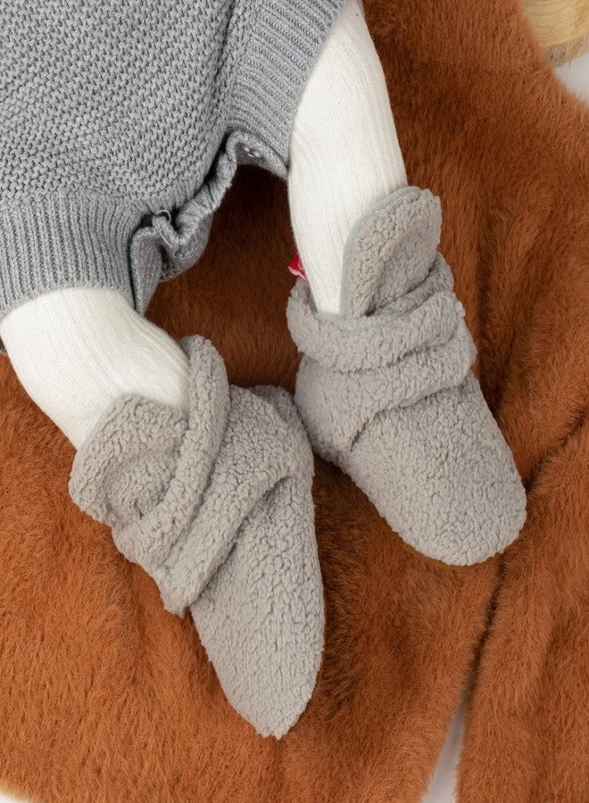 KIDSUN Unisex Newborn Baby Cozy Fleece Booties Stay On Slippers Soft Shoes Non Slip Infant Boys Girls Winter Warm Shoes - Image 2