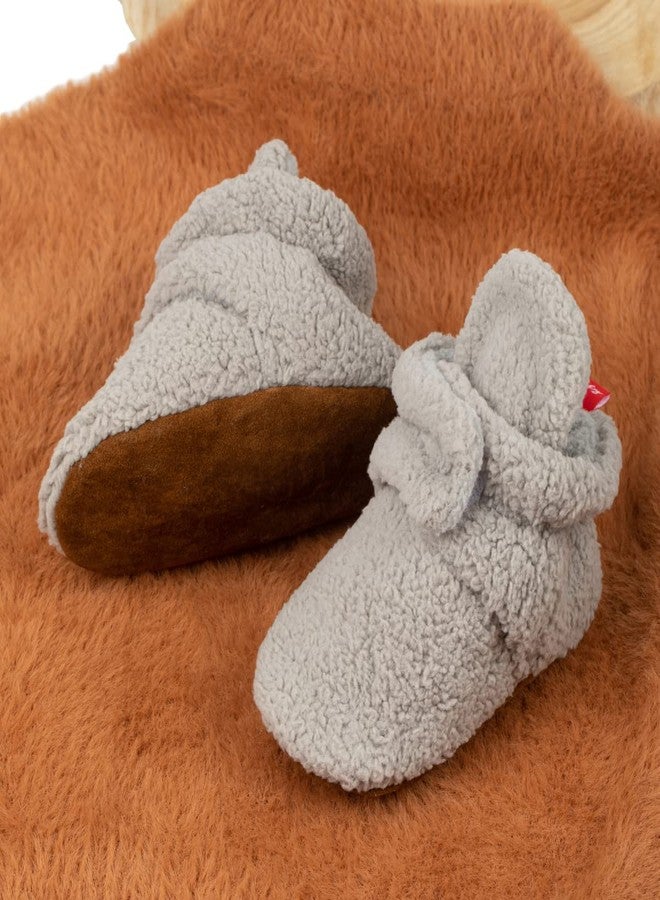 KIDSUN Unisex Newborn Baby Cozy Fleece Booties Stay On Slippers Soft Shoes Non Slip Infant Boys Girls Winter Warm Shoes - Image 5