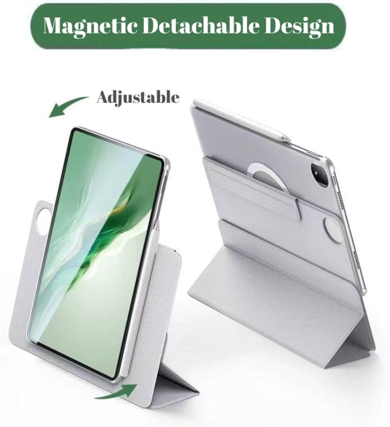 Vurtboly Magnetic Cover Compatible with Honor Magic Pad 2 12.3" 2024 with Pen Holder, Multi-Angle Stand with Detachable Back, Protective Cover Auto Wake/Sleep for Honor Magic Pad 2 12.3" 2024 (Grey) - Image 2