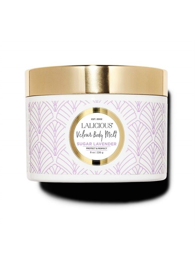 LALICIOUS Sugar Lavender Velour Body Melt - Multitasking Gel-to-Oil Skin Moisturizer with Macadamia Oil & Coconut Oil - Shave Gel, Hair/Scalp/Hand/Foot Mask - Help Prevent Stretch Marks (8oz) - Image 1