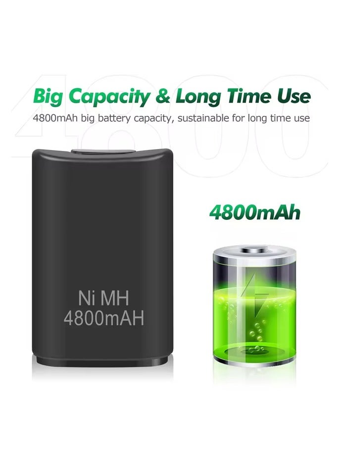 3.7V 4800mAh Rechargeable Ni-MH Battery Pack for XBOX 360 Wireless Controller Gamepad Batteria