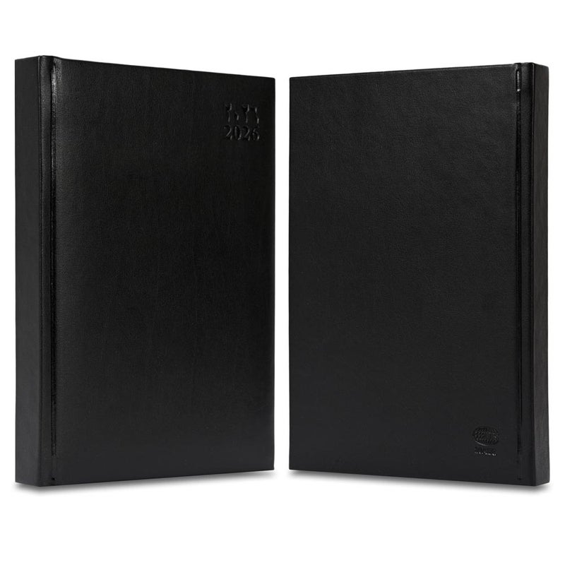 FIS 2026 Golden A5 Diary, 148x210mm, 1 Side Padded Italian PU Cover Materials, Gold Gilded Edges, 1 Day a Page Format, Arabic/English, 70gsm Italian Ivory Paper, Black Cover-FSDI20AEG26BK - Image 2