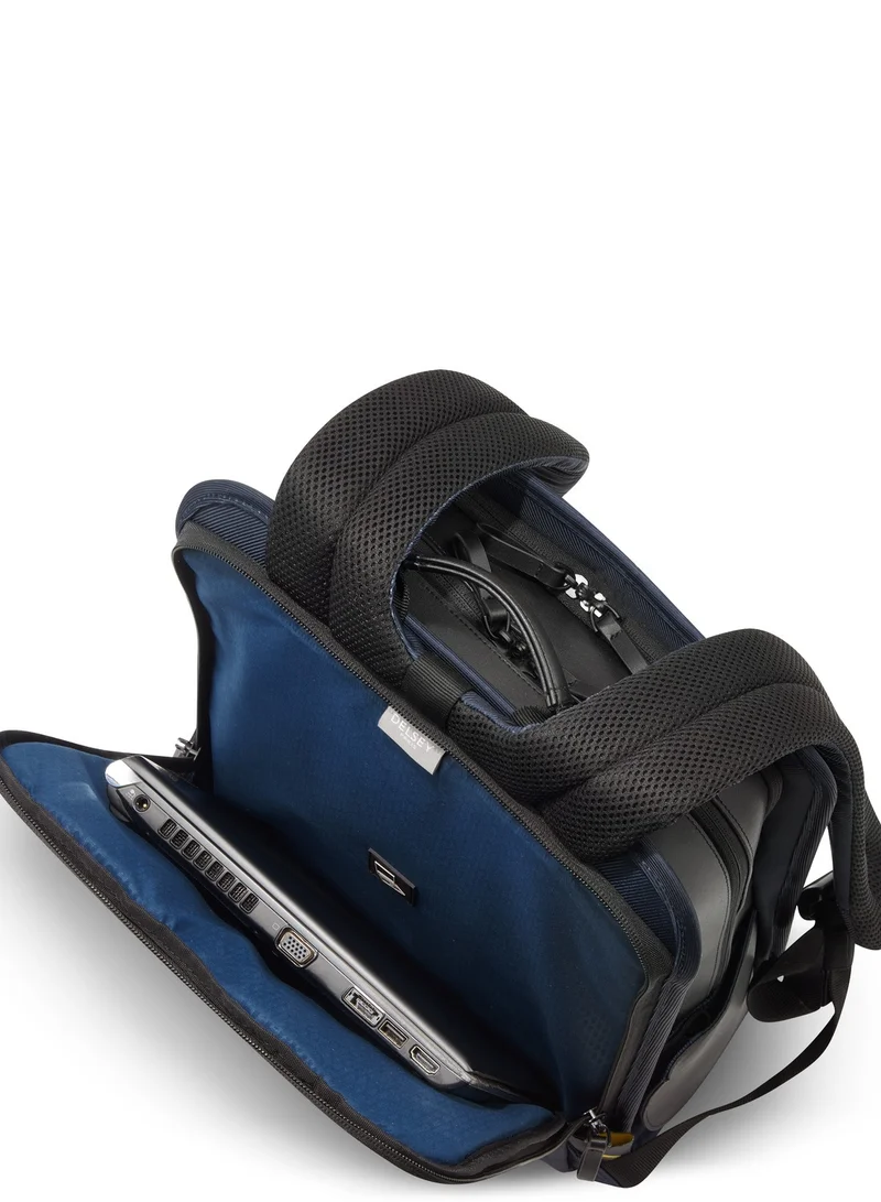 DELSEY Paris Arche 2 Compartment Backpack Laptop Protection 15.6 inch Navy Blue - 00120061002