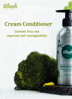 vilvah STORE Hair Cream Conditioner For Dry And Frizzy Hair - 200ml | Prevents Breakage And Split Ends | with Tucuma Butter, Broccoli Oil, Jasmine Extract - 6.8 Fl Oz  - Image 3