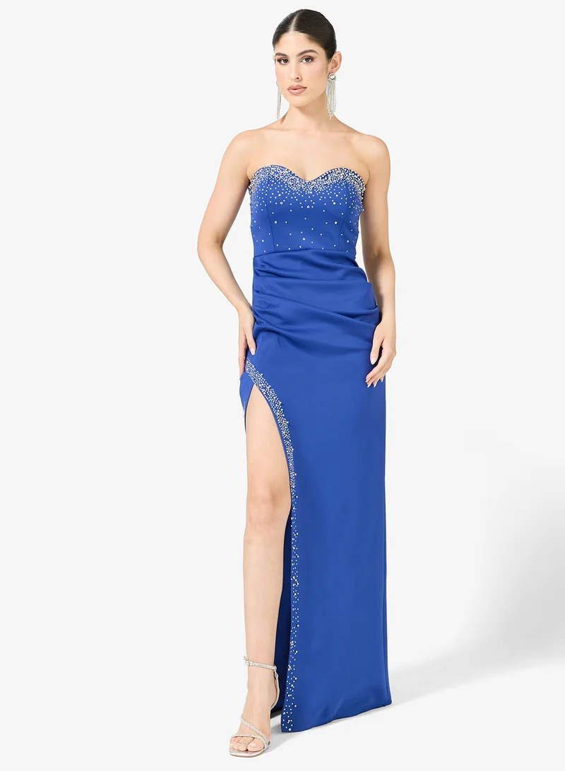 Embellished Dress With Slit