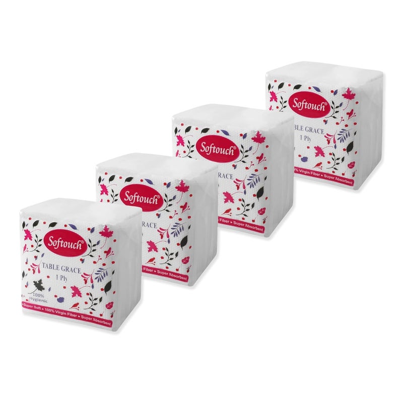 Softouch Tissue Paper Napkins 100 pcs. Each- Set of 4 - Image 1