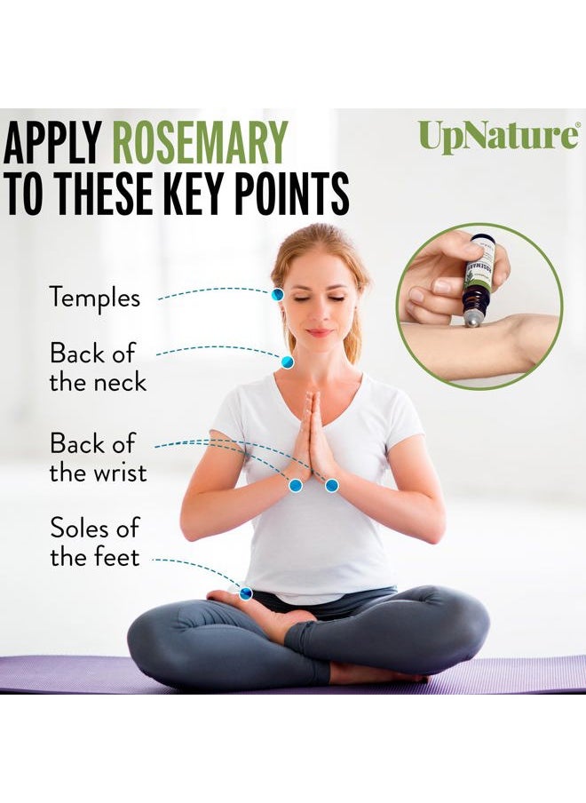 upnature - Rosemary Essential Oil Roll On – Topical Rosemary Oil for Hair & Skin - Premium Aromatherapy Oils - Enhance Focus - Pre-Diluted - Image 1