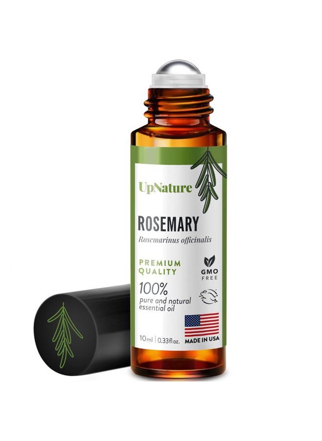 upnature - Rosemary Essential Oil Roll On – Topical Rosemary Oil for Hair & Skin - Premium Aromatherapy Oils - Enhance Focus - Pre-Diluted - Image 1