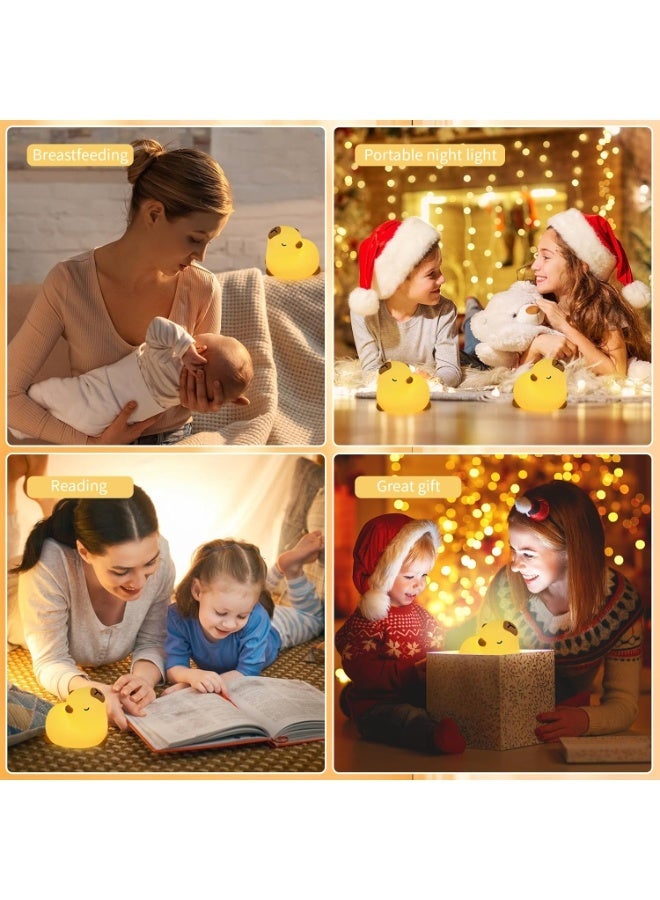 مصباح ليلي للأطفال بتصميم كابيبارا من السيليكون، قابل للشحن مع تحكم باللمس وإضاءة قابلة للتعتيم، مصباح ناعم لغرفة النوم والهدايا - Image 2