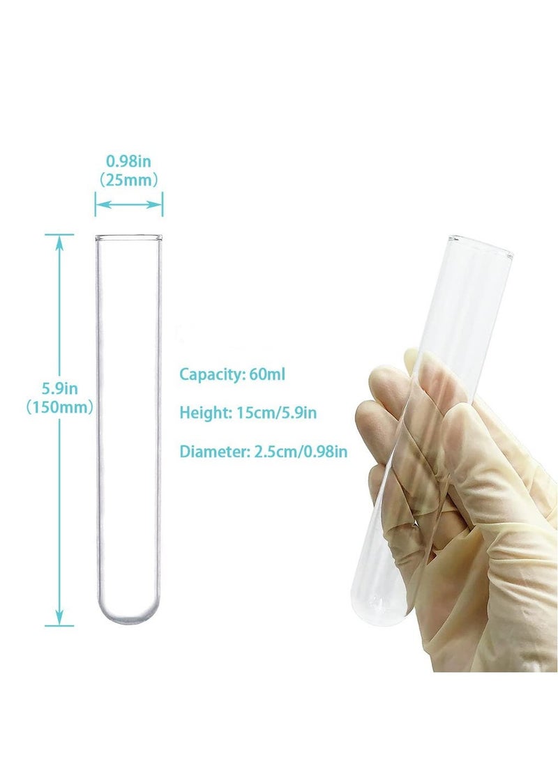 Glass Test Tubes, 25x150mm Borosilicate Glass Test Tubes   Superior Heat   200℃,  for Scientific Experiments, Party and Home Decorations, Candy Storage, and Plant Propagation - Image 5