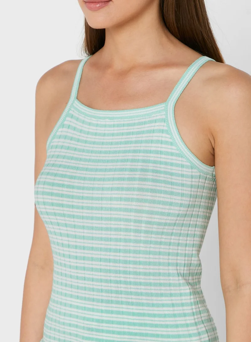 Jacqueline de Yong Striped Knitted Tank Top